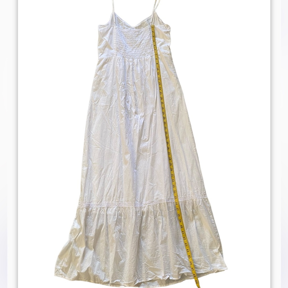 Nordstrom White Poplin Tiered Comfy Cotton Summer Dress with Adjustable Straps … - Picture 10 of 14